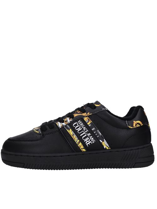 Sneakers in pelle ed ecopelle VERSACE JEANS COUTURE | 76VA3SJ7 PA49 G89NERO-ORO-BIANCO